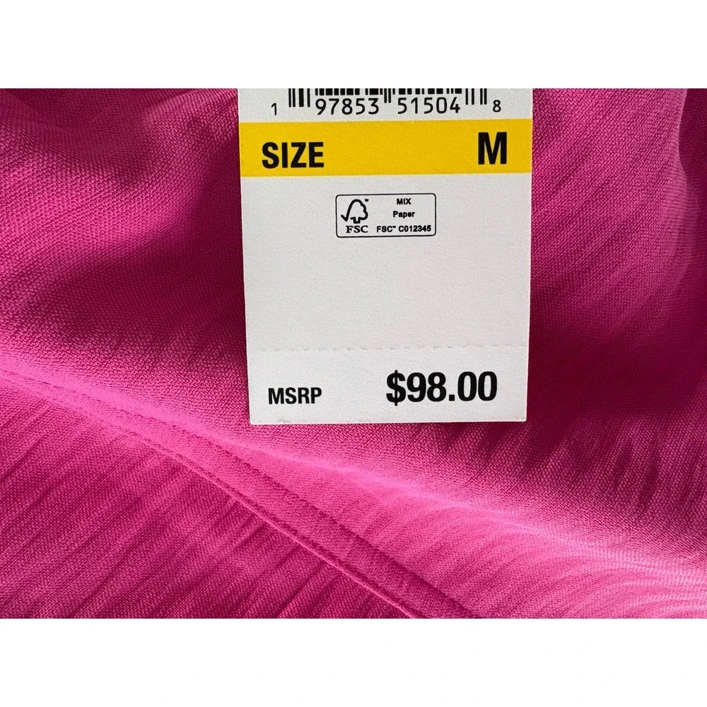 MICHAEL Michael Kors Pink Cropped Wide Leg Resort Pants Drawstring Med NWT - Picture 7 of 10